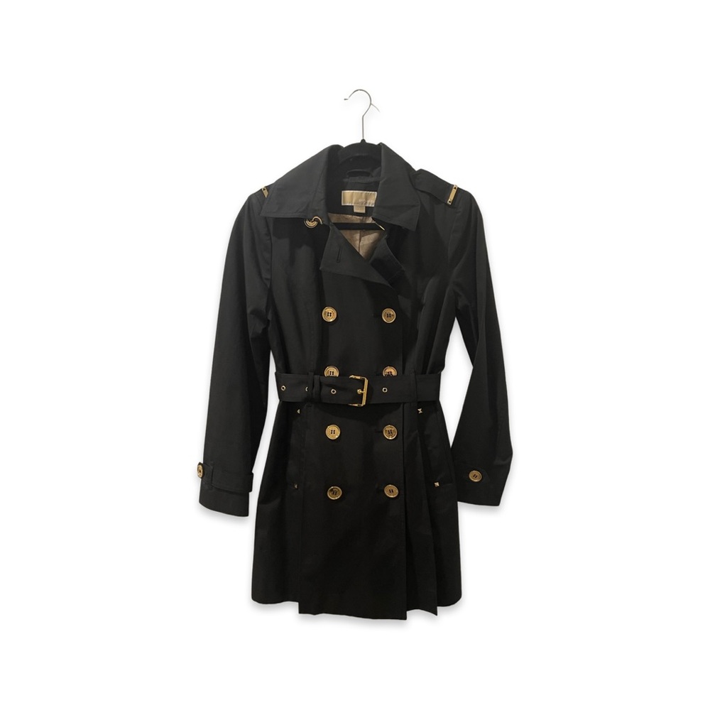 Michael Kors Black Coat Gold Accessories. Like New!